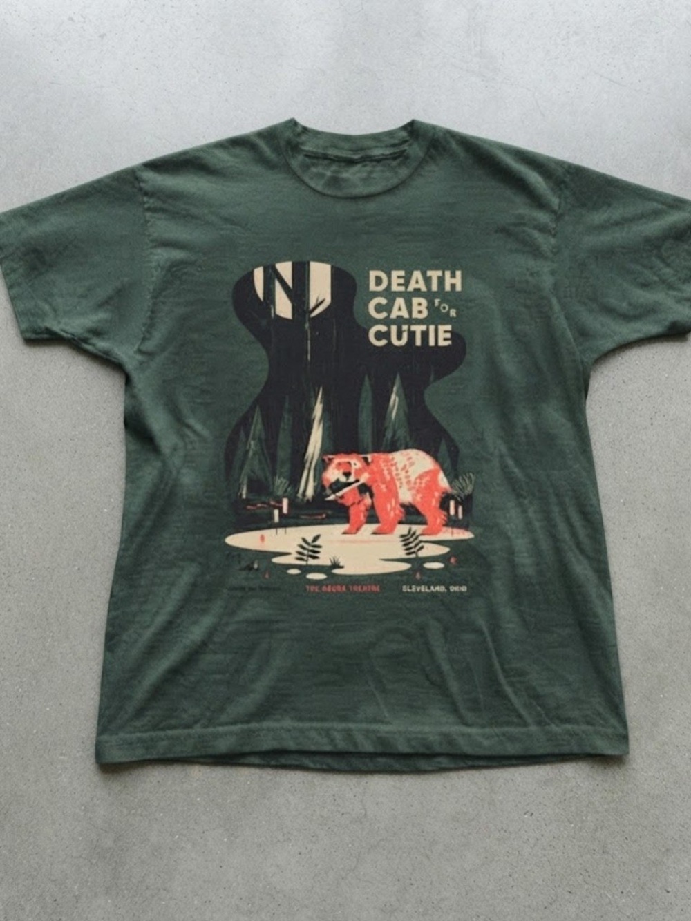 Death Cab for Cutie Forest Bear Dark Green Gildan T-Shirt